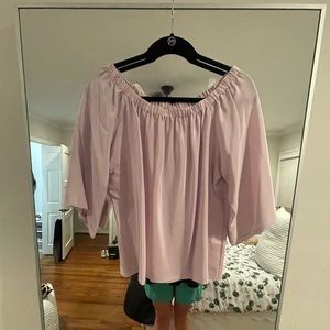 Off the Shoulder Silk Blouse